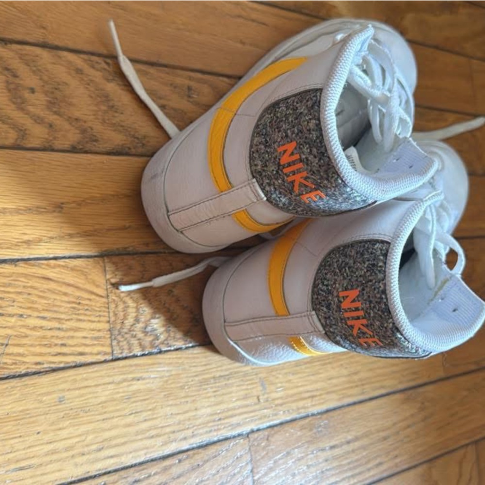 Nike Kids White and Yellow High-Top Sneakers